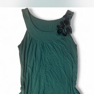 Y2K Teal Floral Frill Tank Top